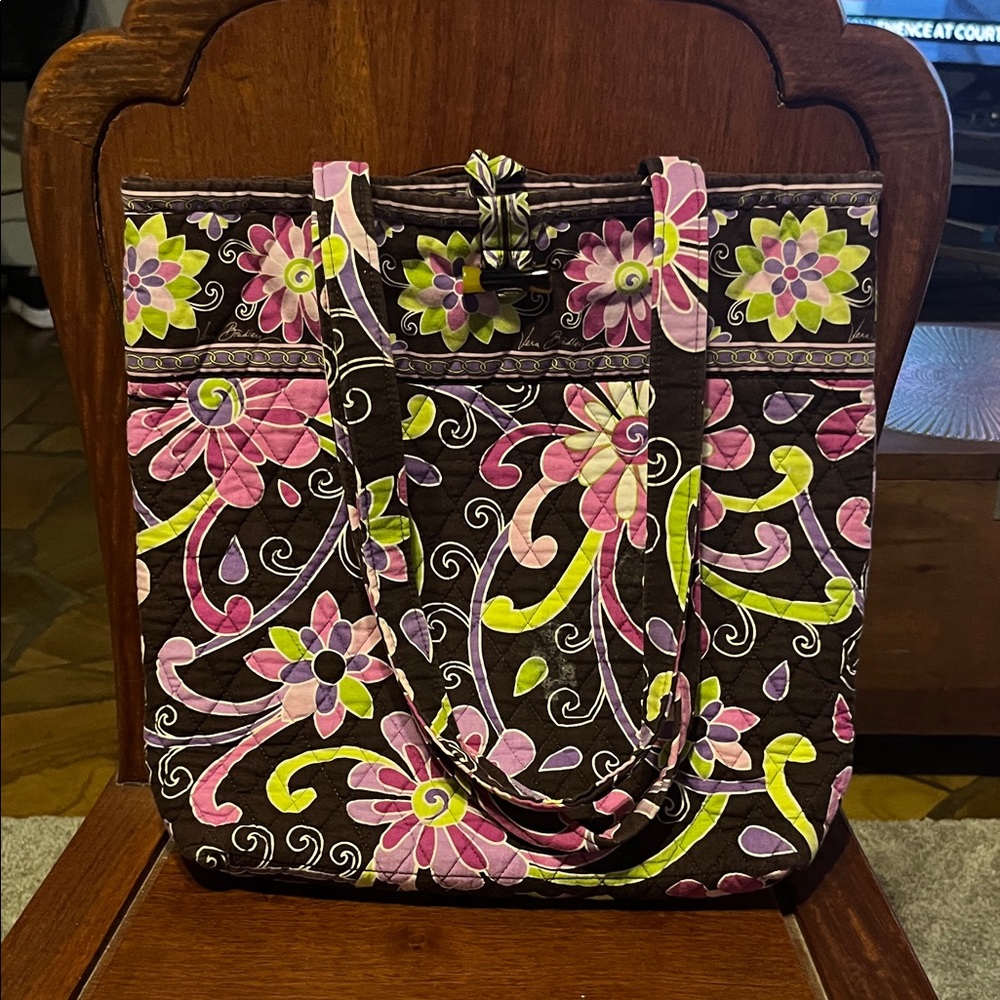 Vera Bradley Pink and Green Floral Tote